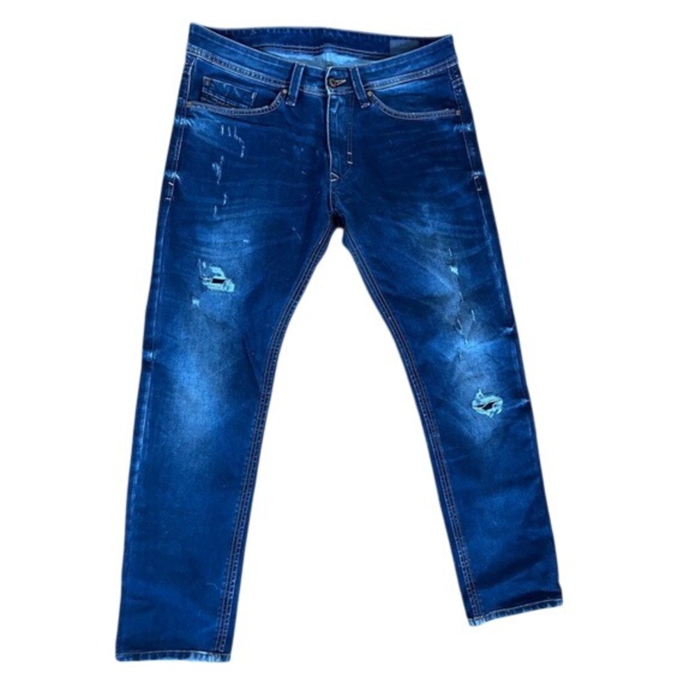 Diesel thaver skinny/pe 15 distressed‎ blue denim jeans dark wash